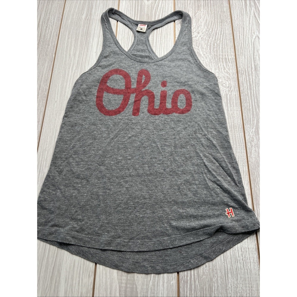 Homage Women's Tank Top Ohio State Buckeyes Racerback Size Medium Gray